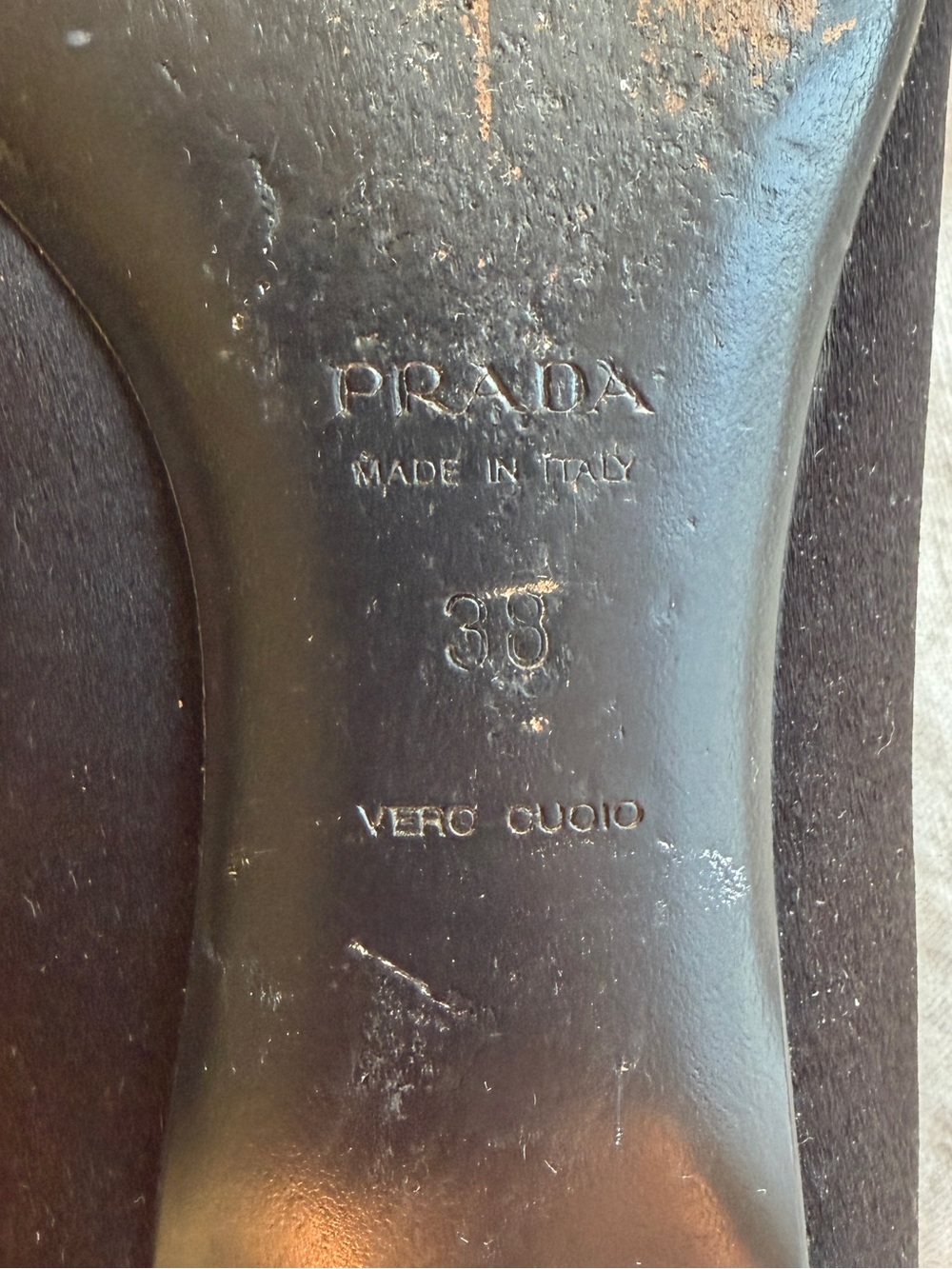 Vintage Prada Bow Satin Silk Loafer Pointy Toe Ballet Flats Black 90s Y2K - Picture 9 of 9